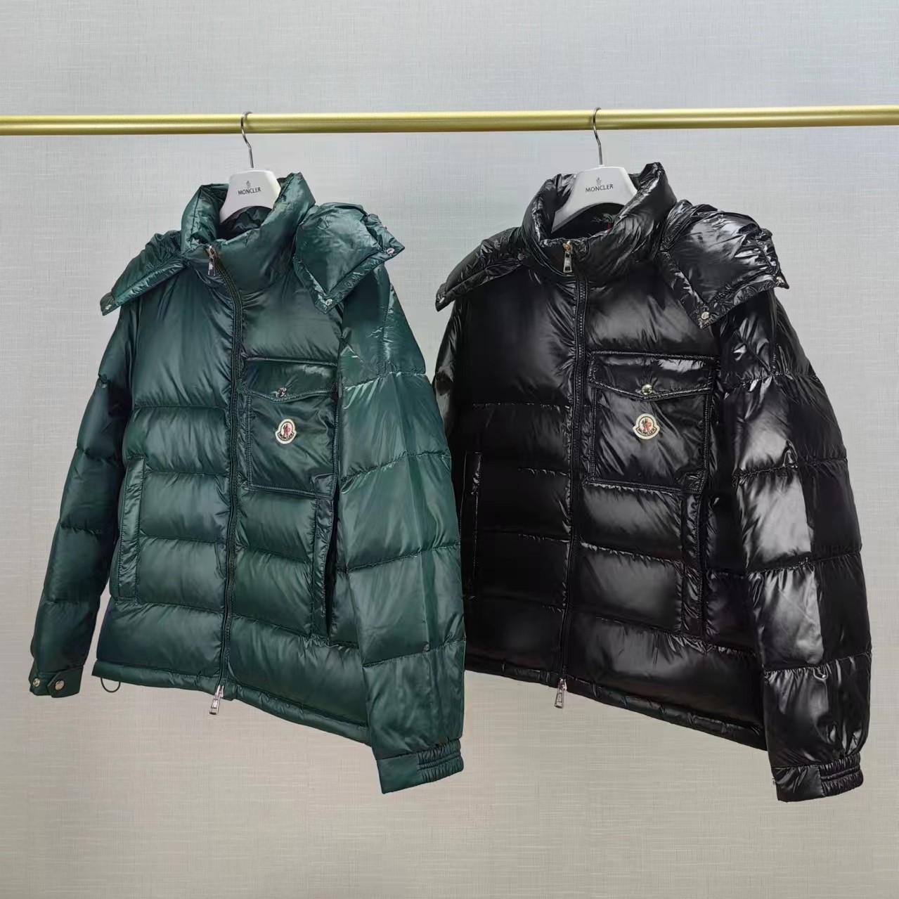 Moncker Downjacket Black and Green 905