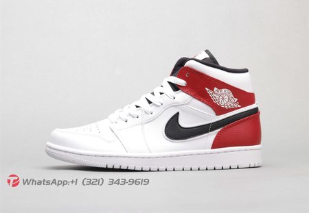 Air Jordan 1 Mid White Black Gym Red 36-46