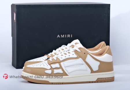 AMIRI Skel Top Low "White brown" Size 40-45