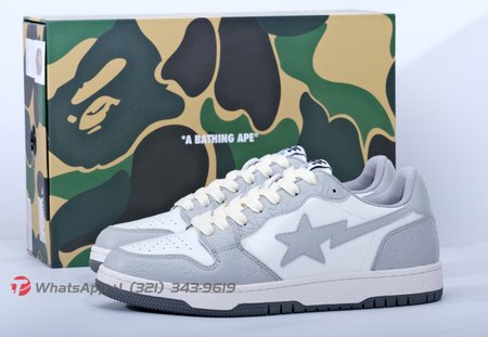 Bape Sk8 Sta Grey White Size 40-45