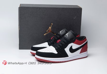 Jordan 1 Low Black Toe 553558-116 Size 36-47.5